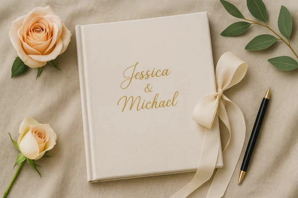 Cadernos artesanais para casamentos elegantes e personalizados