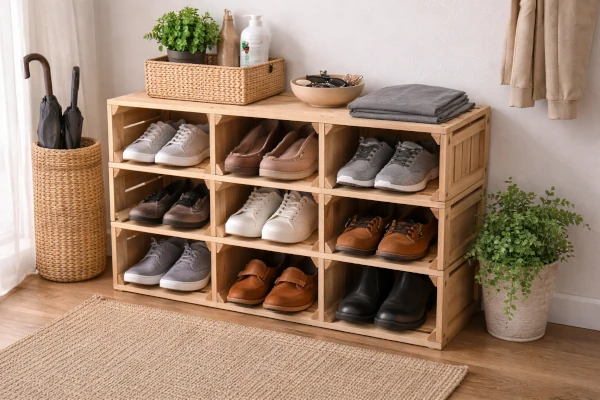 Como construir un zapatero con cajas de mercado