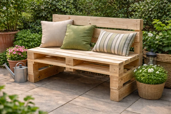 Como hacer un banco sencillo con pallets usados