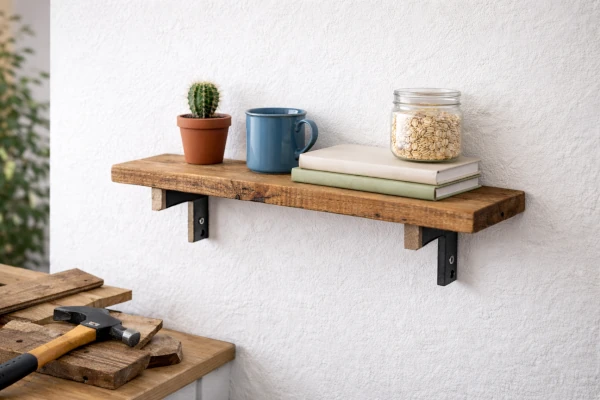 Como hacer una repisa sencilla con madera reutilizada