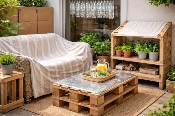 Como proteger muebles del sol usando materiales reutilizados