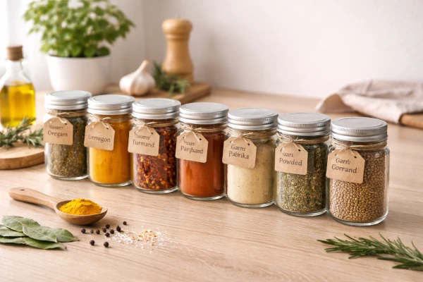 Como organizar especias con frascos reutilizados