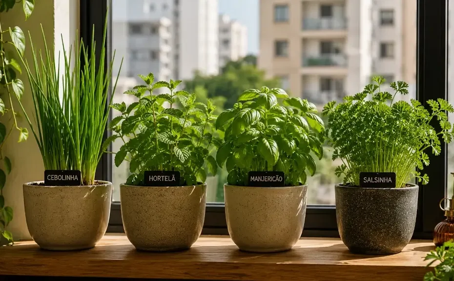 como criar uma mini horta perto da janela