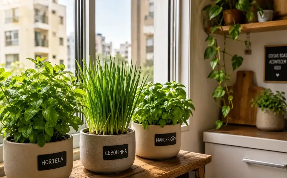 horta em apartamento pequeno sem varanda