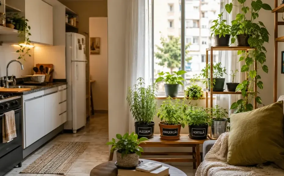 o que fazer quando não existe espaço na cozinha para plantas