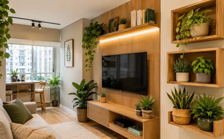 como usar suportes e nichos para plantas