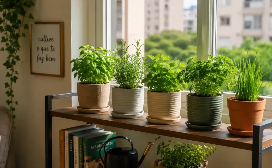 ideias simples para cultivar ervas em apartamentos alugados