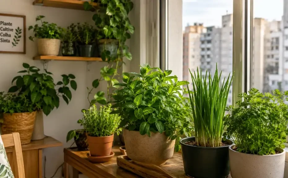 o que plantar em apartamentos sem varanda