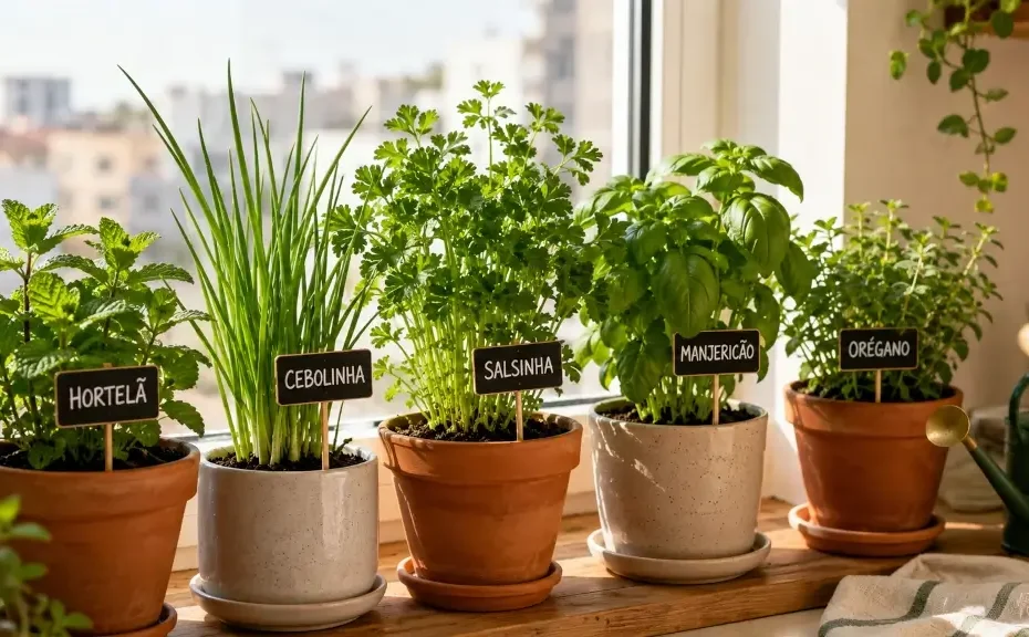 temperos mais fáceis para cultivar dentro de apartamentos