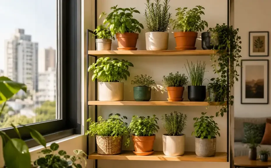 vale a pena usar prateleiras para plantas em apartamentos